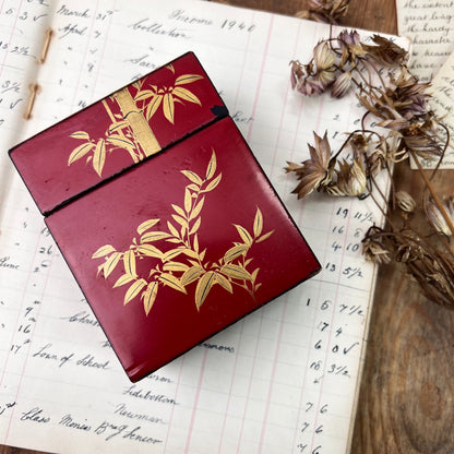 Small Wooden Red Box Keepsake Box, Playing Card Box