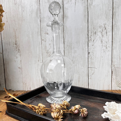 Victorian Etched Glass Antique Decanter