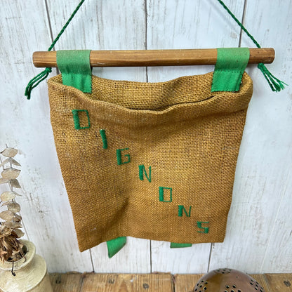 Vintage Rare French Onion Hanging Storage Sack