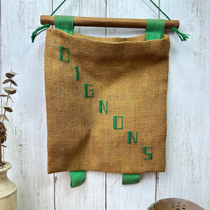 Vintage Rare French Onion Hanging Storage Sack