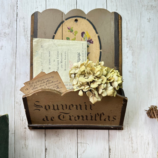 Vintage French Wooden Letter Rack - Souvenir de Trouillas