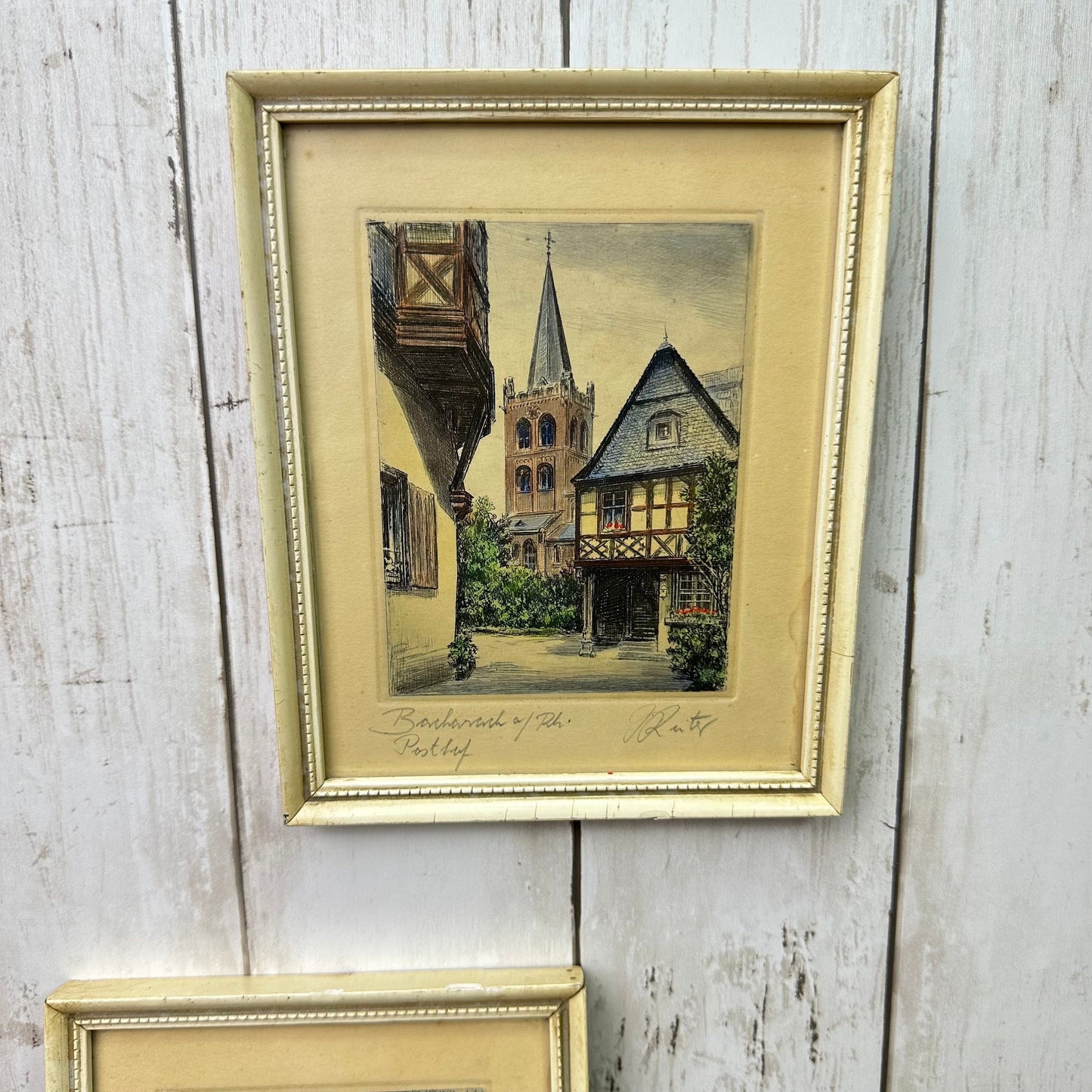 Pair of French Mid Century Street Scenes Prints