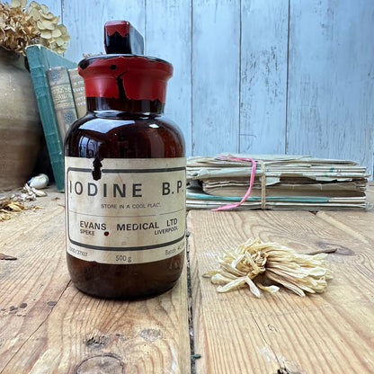 Vintage Apothecary Chemist Iodine Bottle