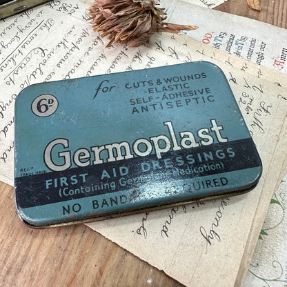 Three Vintage Tins, Germoplast, Band-Aid, Emergoplast