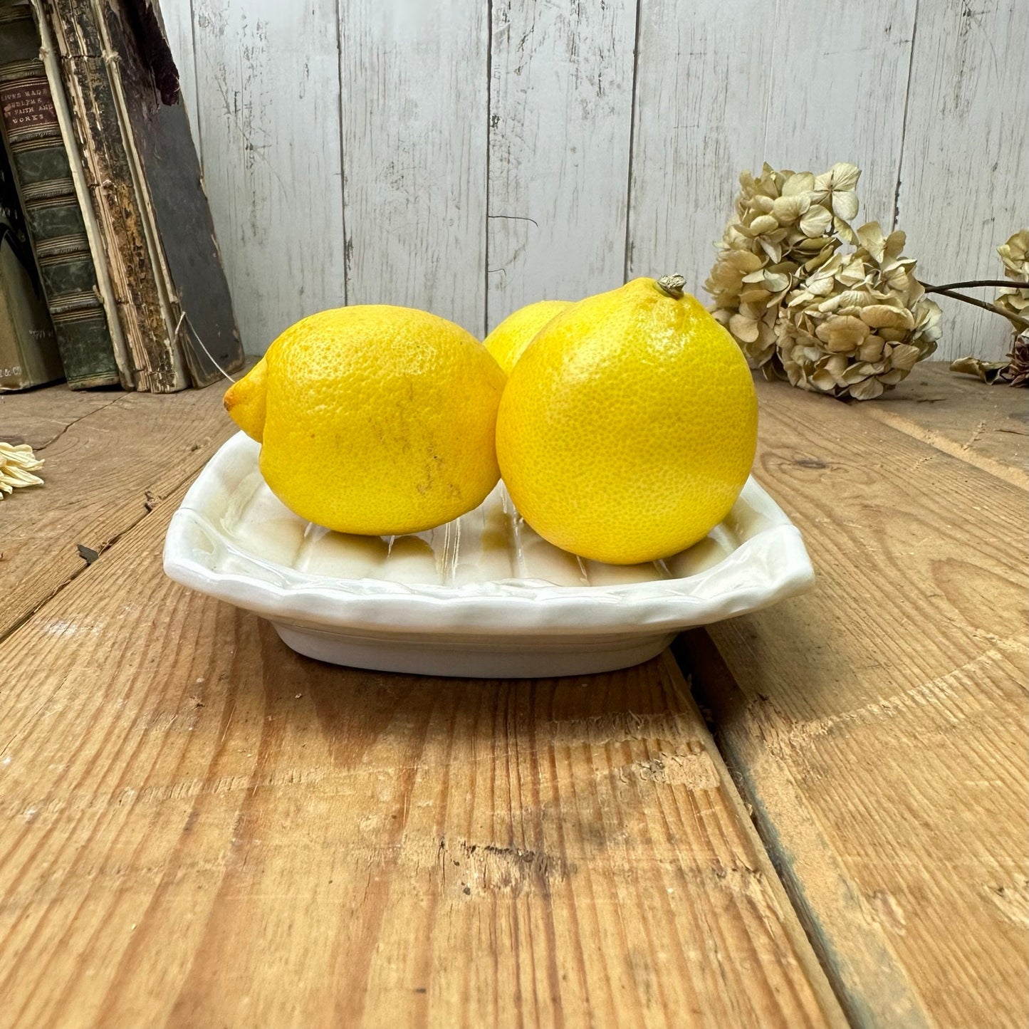 Pair of Vintage Italian Majolica Wear White Asparagus Platters