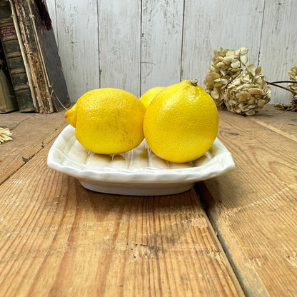 Pair of Vintage Italian Majolica Wear White Asparagus Platters