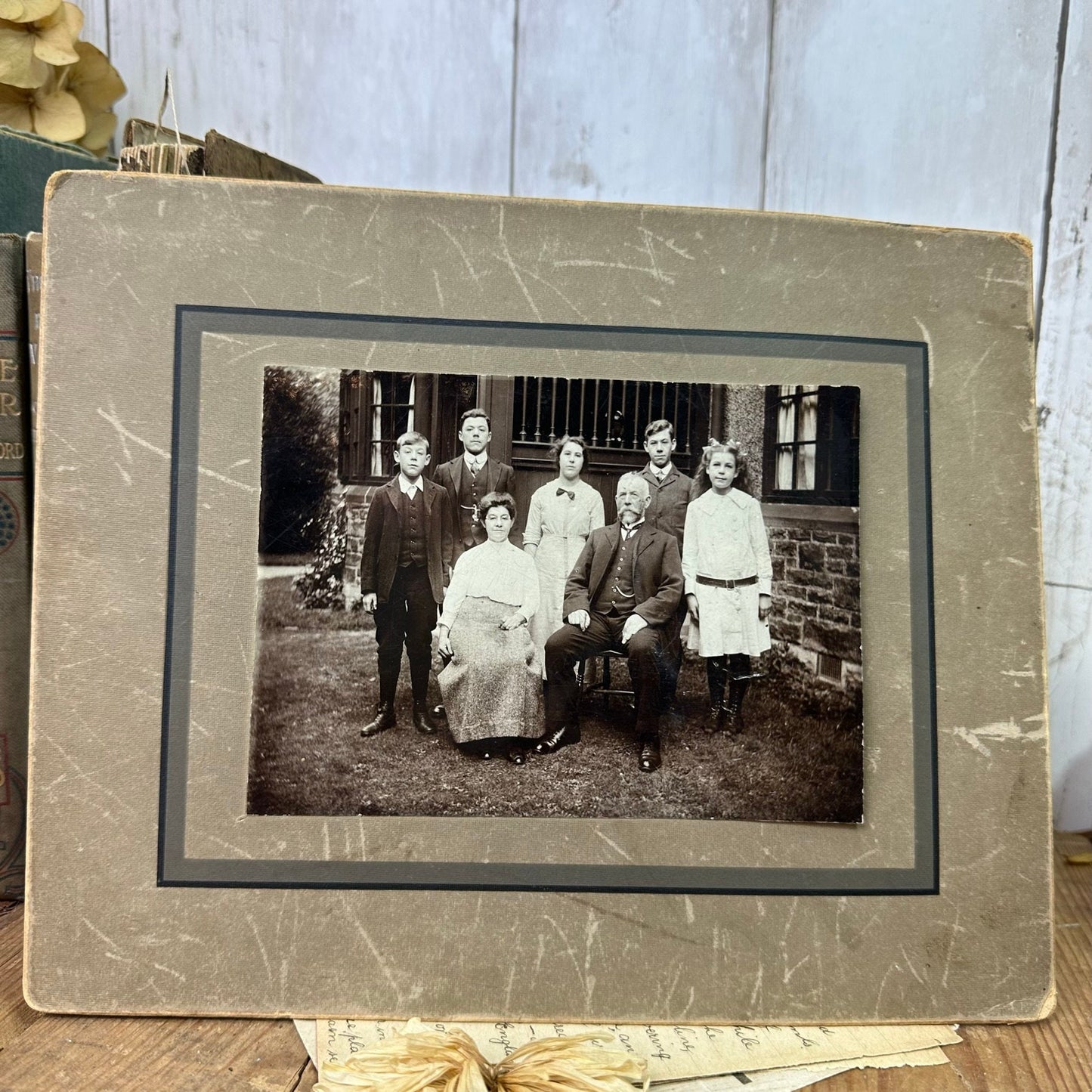 Pair of Victorian Black & White Portrait, Family Photographs