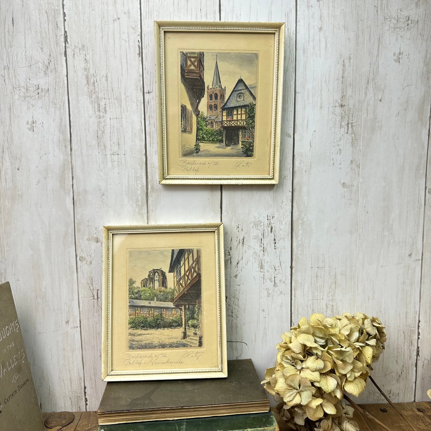 Pair of French Mid Century Street Scenes Prints