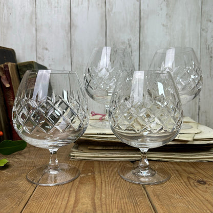 Set of Six Vintage Brandy Gin Glasses Pattern A