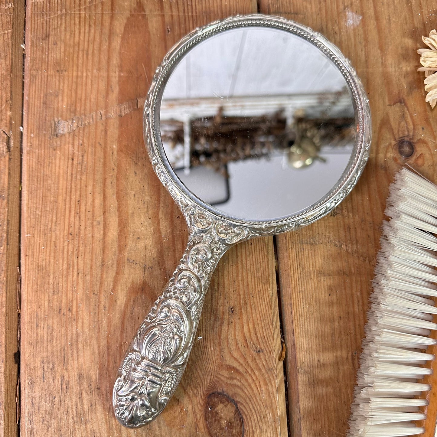 Sterling Silver Handheld Mirror, Brush & Comb, Vanity, Dressing Table Set