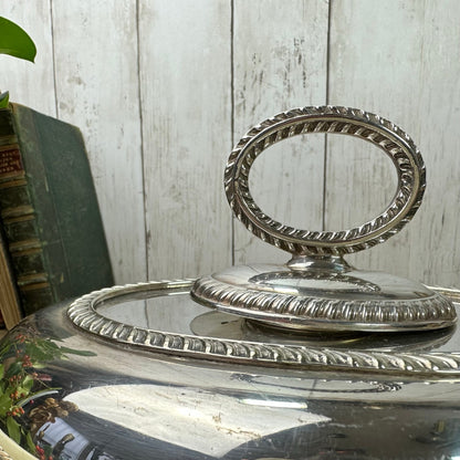 Stunning Sliver Plated Edwardian Oval Entrée Dish