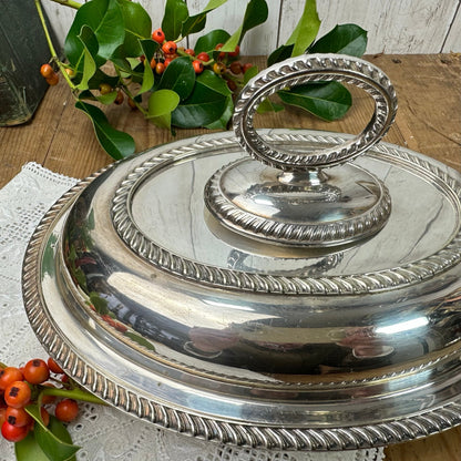 Stunning Sliver Plated Edwardian Oval Entrée Dish