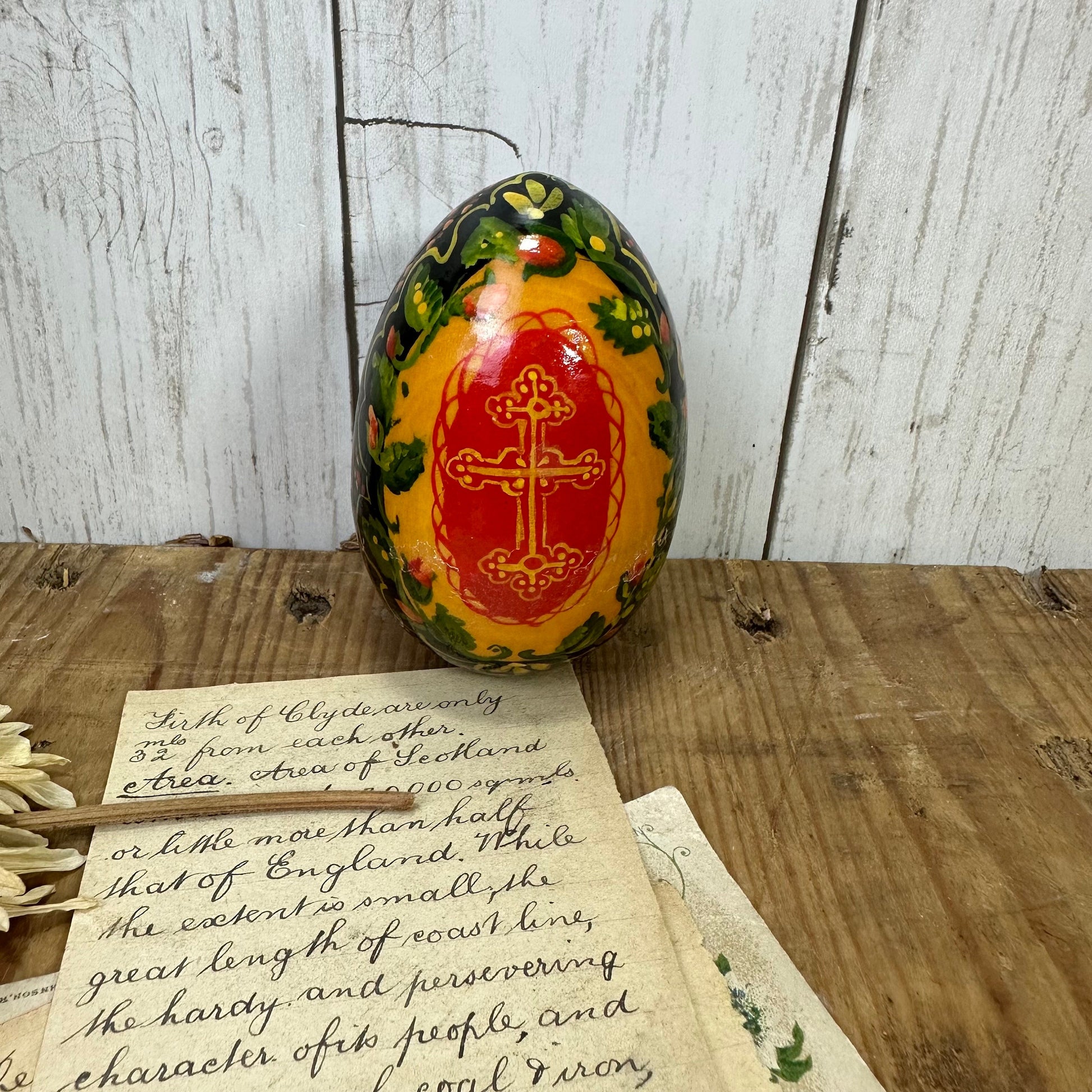 Decorative Painted Ukrainian Pysanka Egg Folk Art