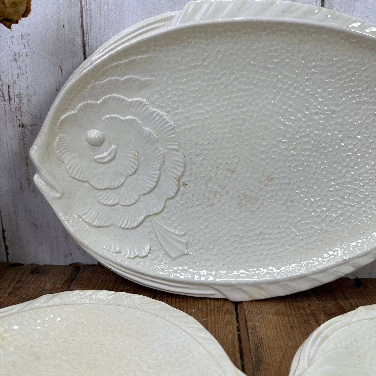 Vintage Fish Shaped Side plates & Serving Platter