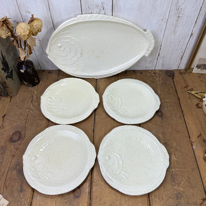 Vintage Fish Shaped Side plates & Serving Platter