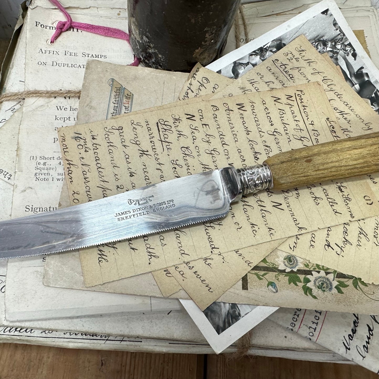 Horn Cheese Knife by James Dixon & Sons Sheffield