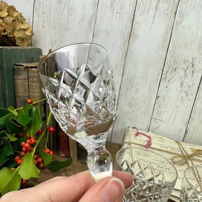 Four Vintage Wine Glasses Pattern B