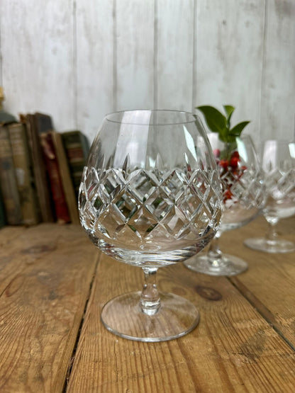 Six Vintage Brandy Gin Glasses Pattern A