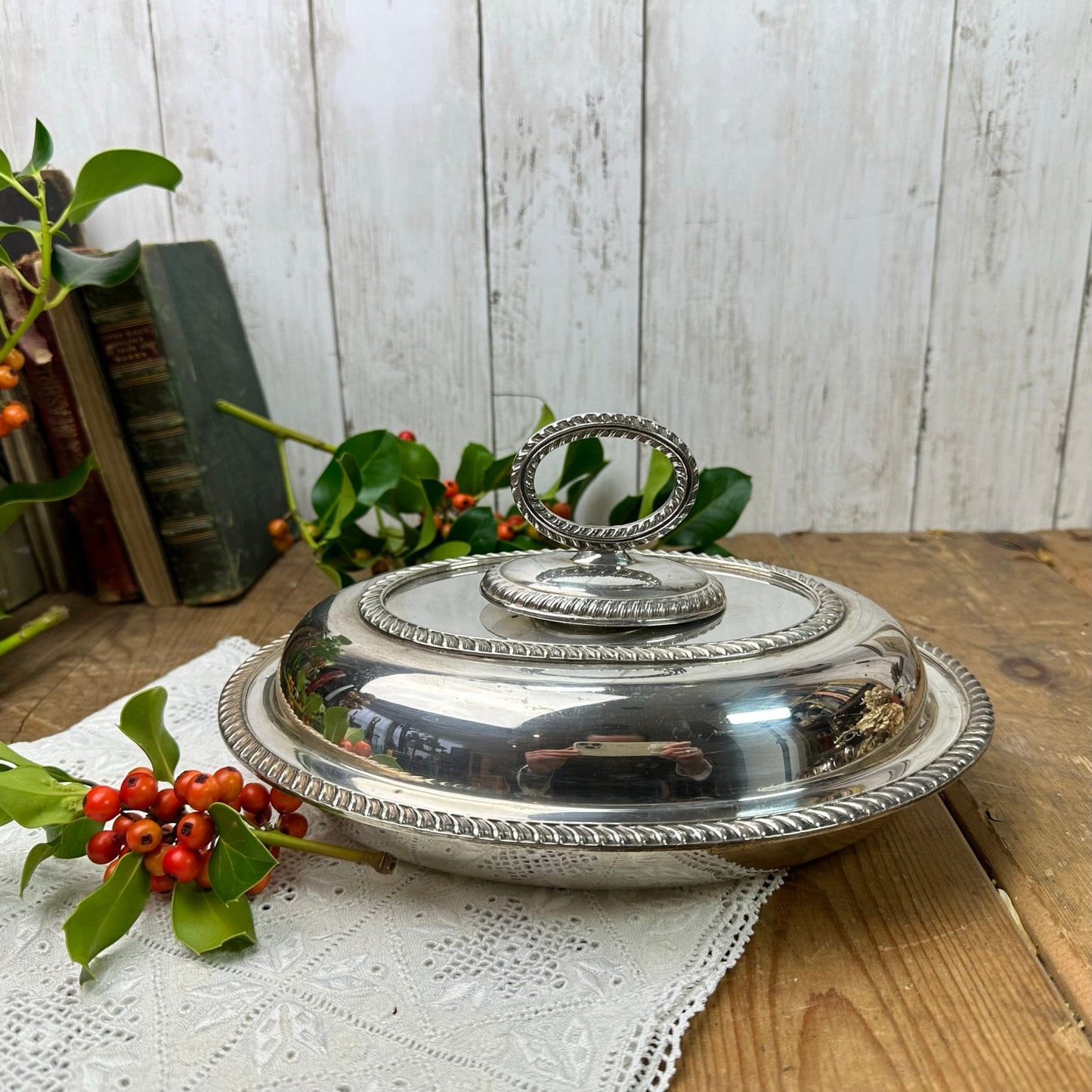 Stunning Sliver Plated Edwardian Oval Entrée Dish