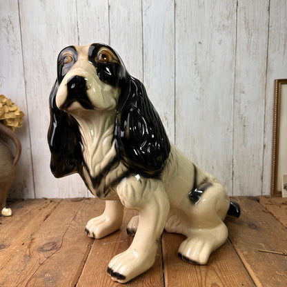 Vintage Huge Italian Porcelain Cocker Spaniel Statue