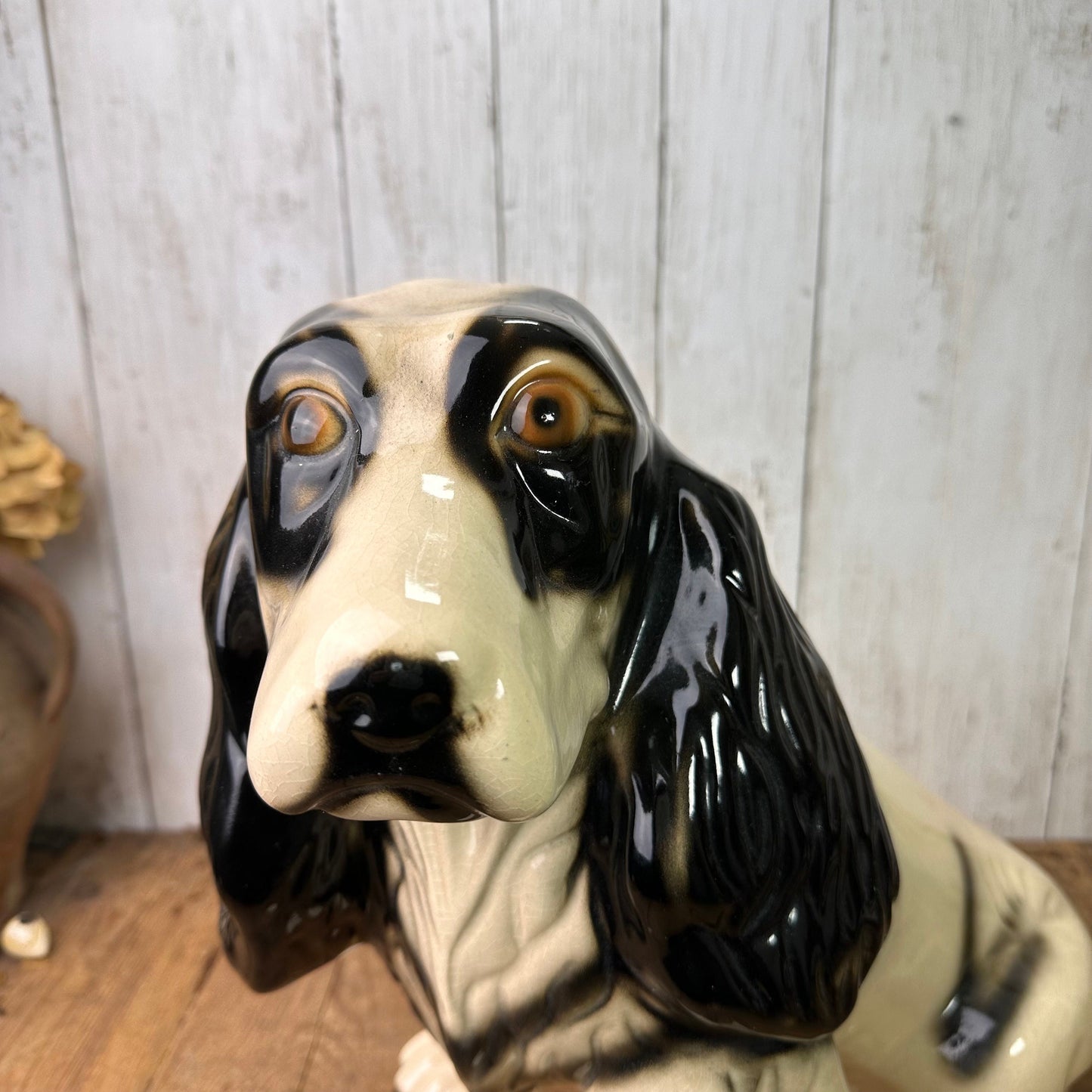 Vintage Huge Italian Porcelain Cocker Spaniel Statue