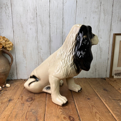 Vintage Huge Italian Porcelain Cocker Spaniel Statue