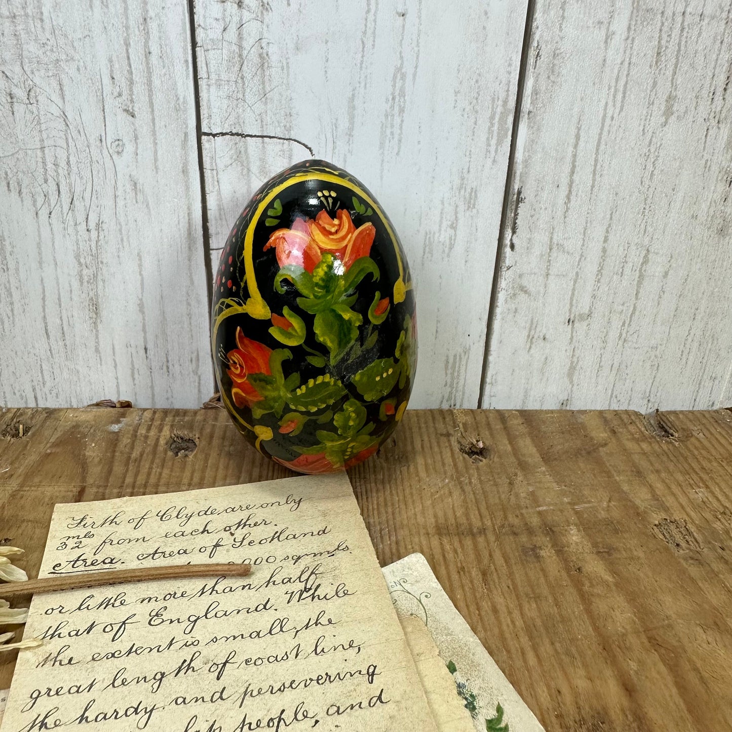 Decorative Painted Ukrainian Pysanka Egg Folk Art