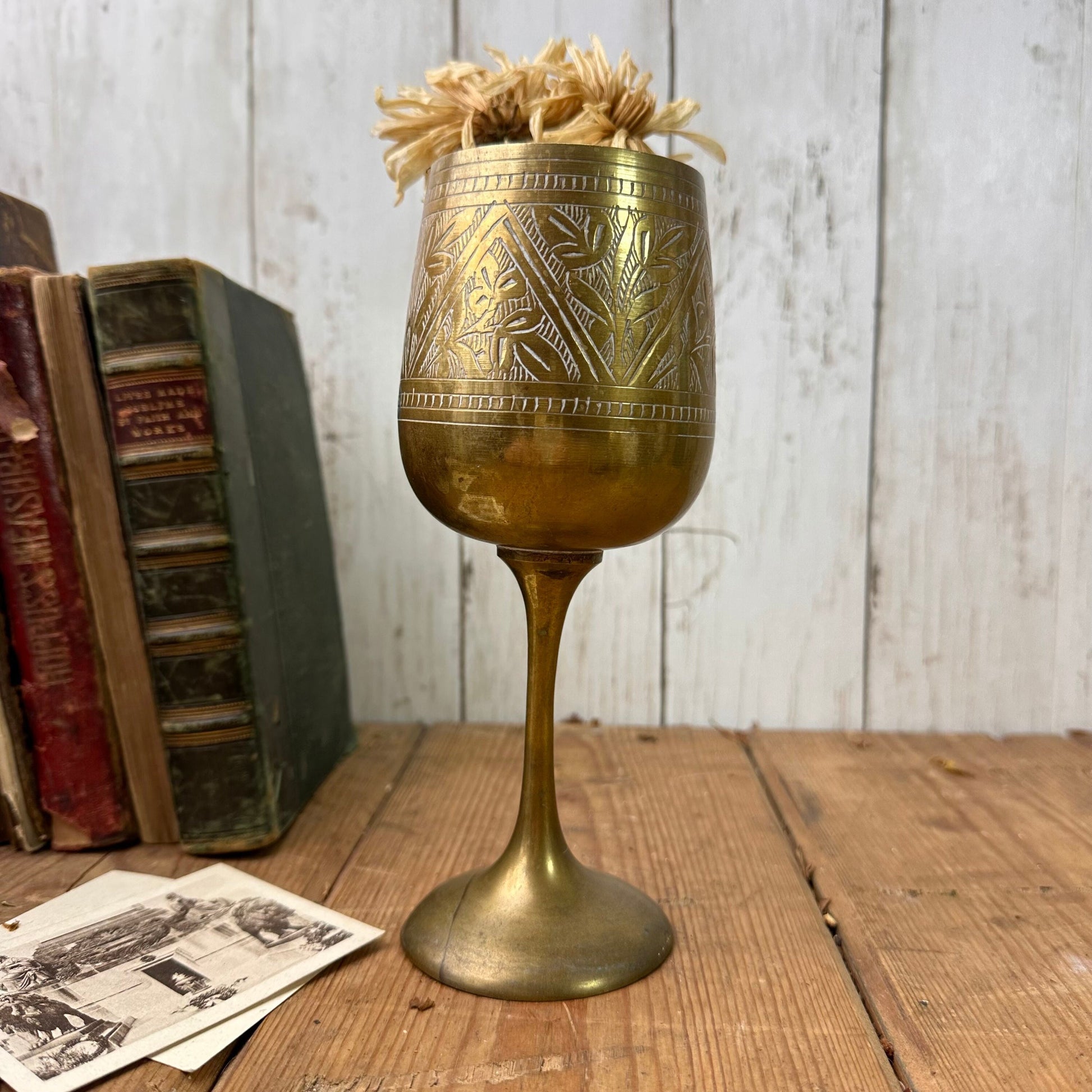 Mid-Century Brass Arabian Goblet