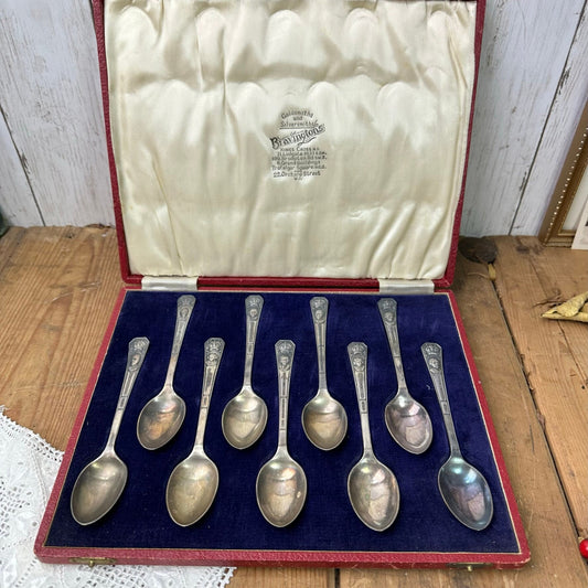 EPNS Commemorative Tea Spoons 1937 Coronation King George VI & Queen Elizabeth