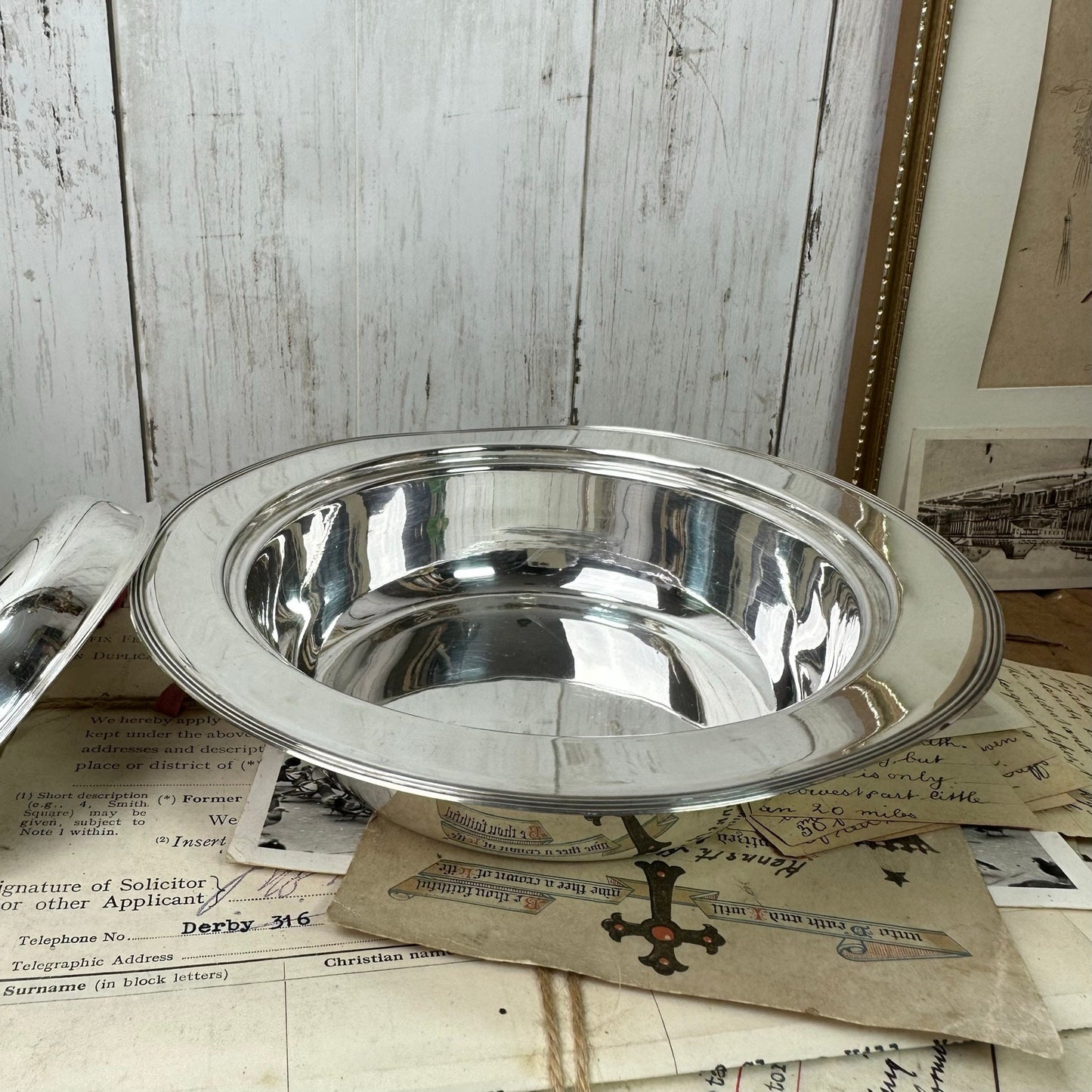 Silver Plated Lidded Ticket Dish