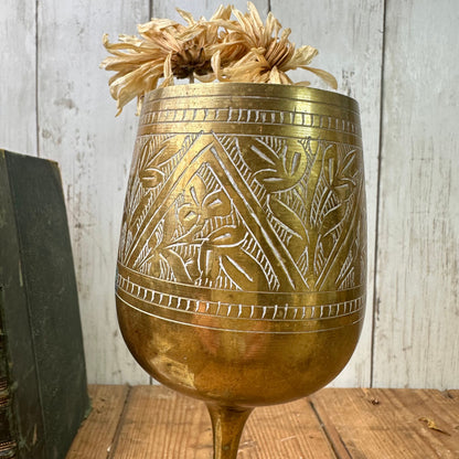 Mid-Century Brass Arabian Goblet