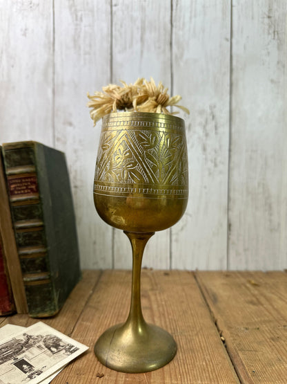 Mid-Century Brass Arabian Goblet