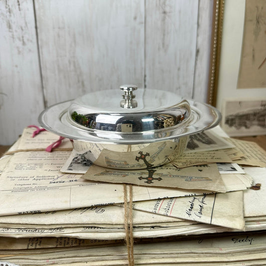 Silver Plated Lidded Ticket Dish