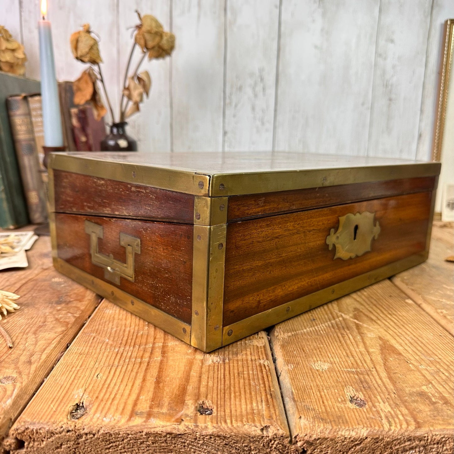 Antique Wooden Writing Slope, Writing Box, Lap Desk