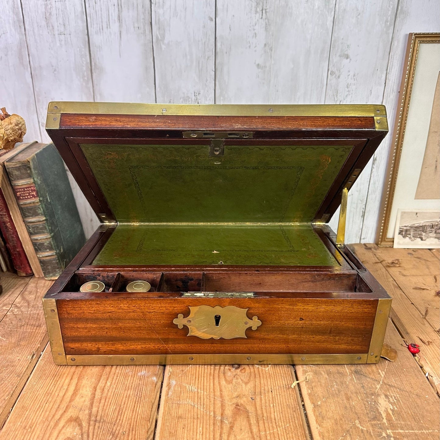 Antique Wooden Writing Slope, Writing Box, Lap Desk