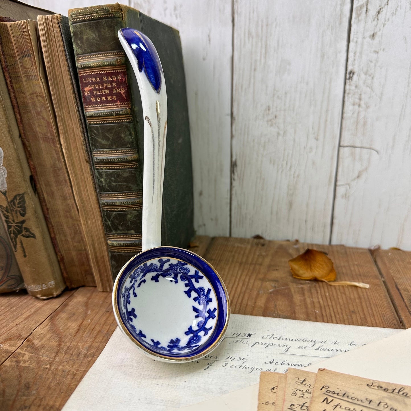 Victorian Ironstone Ceramic Serving Ladle, Spoon