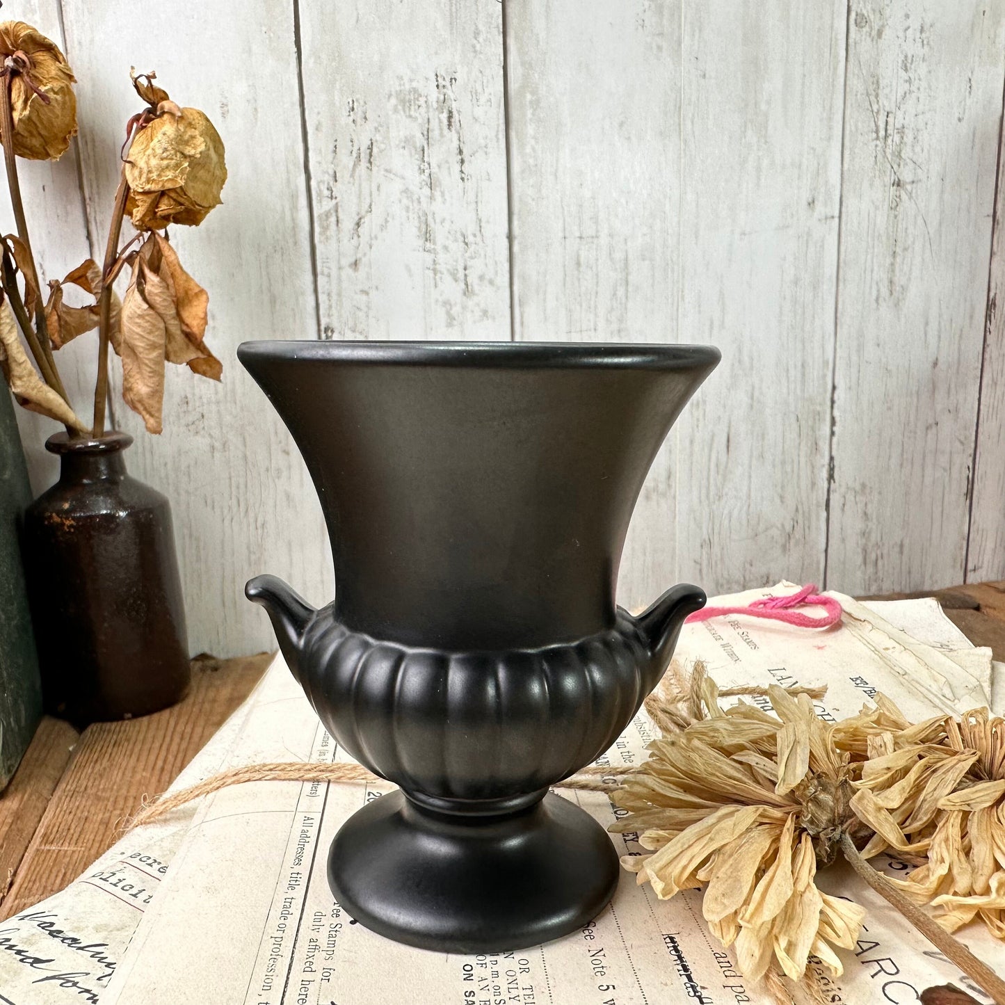 Black Ravenstone Matt Urn Vase