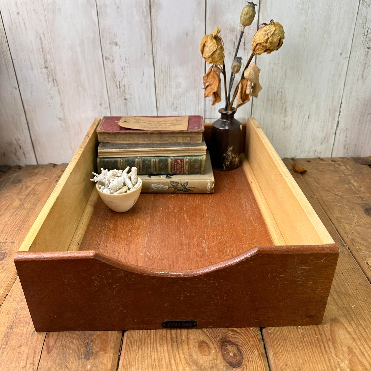 Vintage Wooden Box, Collar Drawer