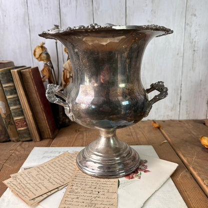 Large Silver Plated Urn Vase