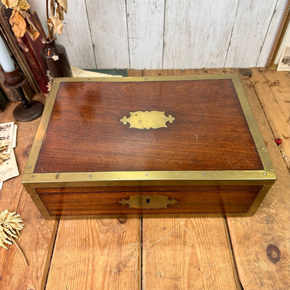 Antique Wooden Writing Slope, Writing Box, Lap Desk