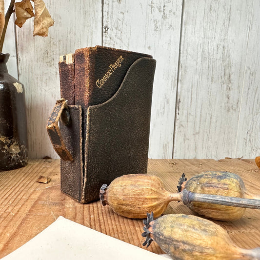 Boxed Leather Bound Hymns and Common Prayer Book, Prop, Shelf Decor