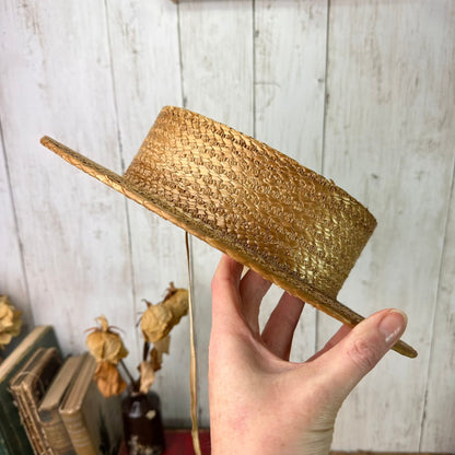 Vintage Straw Boater Hat Ridgmonk