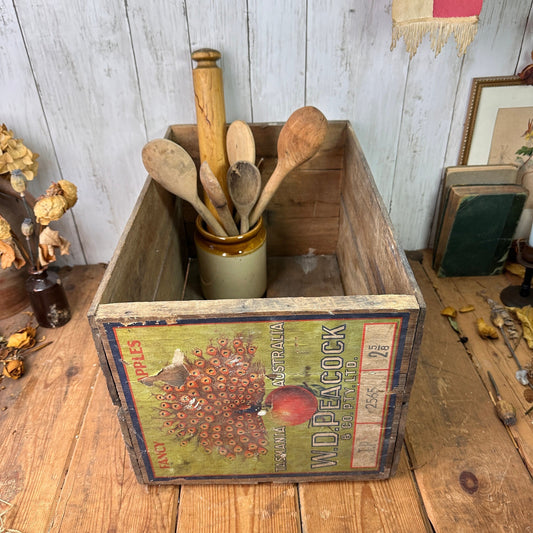 Vintage Wooden Apple Crate, Bottle Rack