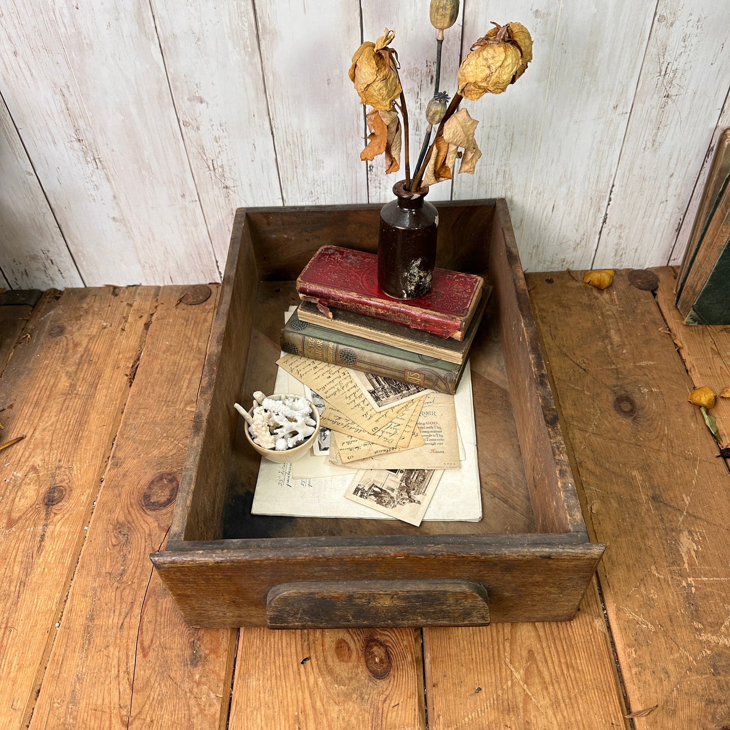 Vintage Wooden Shelf, Toy Box