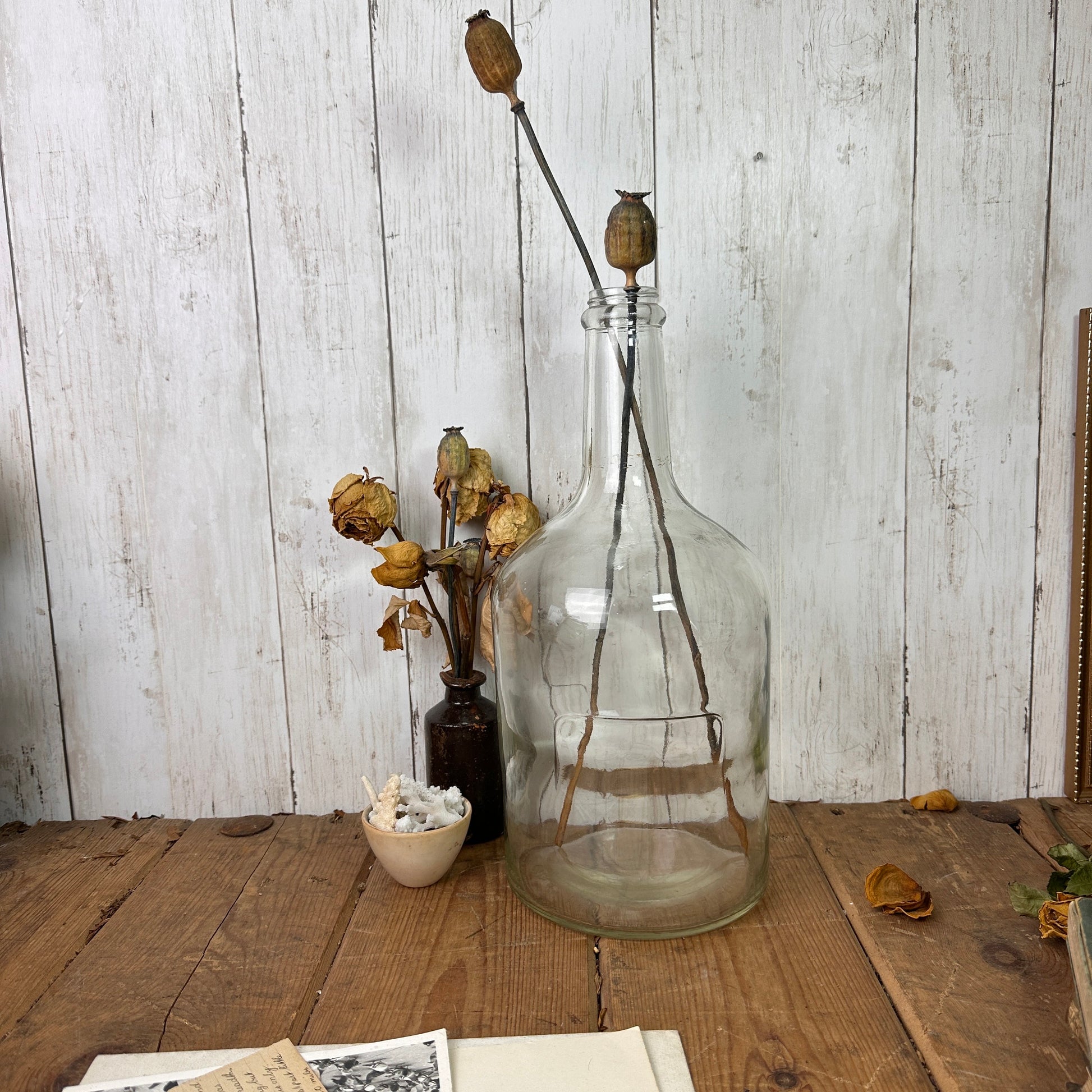 Large Vintage Clear Scottish Whiskey Bottle