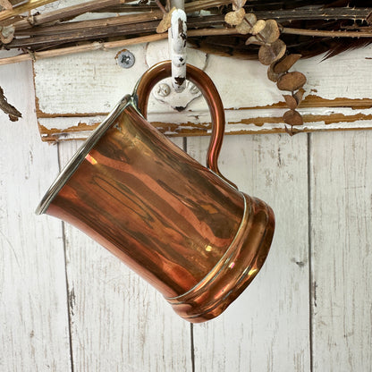 Antique Copper Tankard Planter Pint Pot