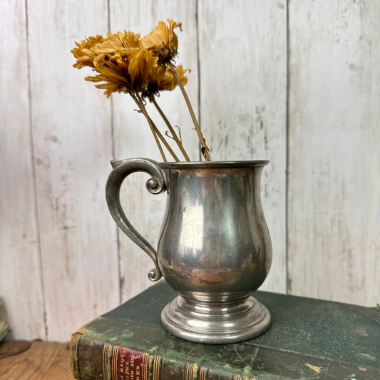 Stunning Vintage Walker & Hall Half Pint Pewter Tankard