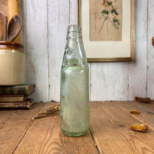Antique codd neck bottle - Hanson and Mitchell, Ossett Stem Vase