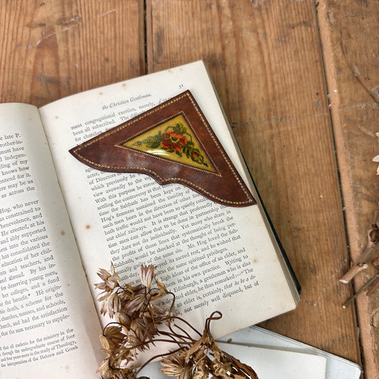 Vintage Leather Corner Bookmark