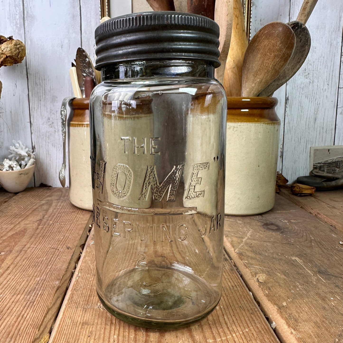 Glass Home Preserving Jar with Glass Screw Lid